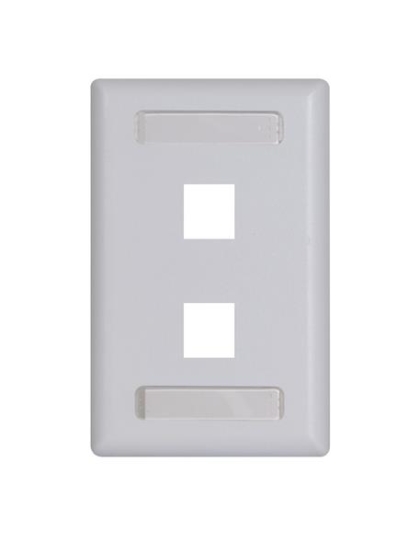 FACEPLATE, ID, 1-GANG, 2-PORT, 10PK, WH