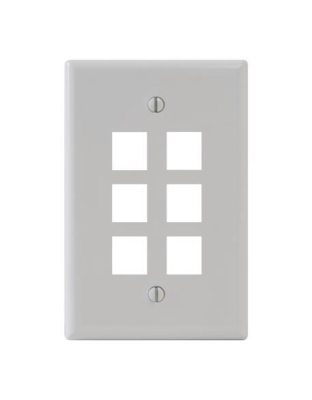 FACEPLATE, OVERSIZED, 6-PORT, IVORY