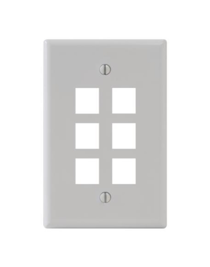 FACEPLATE, OVERSIZED, 6-PORT, IVORY