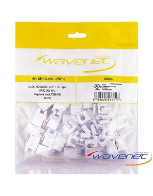 CAT6 JACK SDJ SERIES WHITE 25 PACK