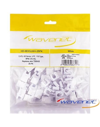 CAT6 JACK SDJ SERIES WHITE 25 PACK