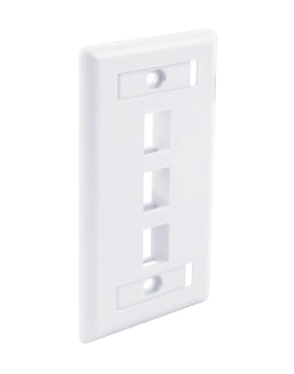 FACEPLATE ID WINDOW 3 PORT WHITE
