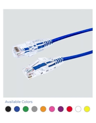 PATCH CORD CAT6 SLIM CORD 0.5" BLUE