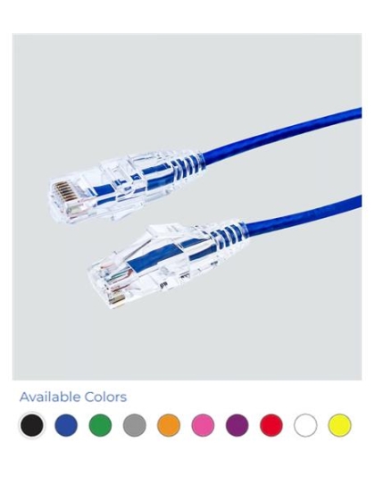 PATCH CORD CAT6 SLIM CORD 3' BLACK