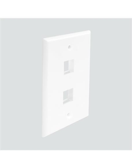 FP02PWH FACEPLATE 2 PORT WHITE