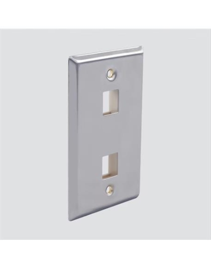 2 PORT SINGLE GANG STAINLESS PLATE