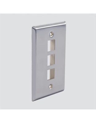 3 PORT SINGLE GANG STAINLESS PLATE