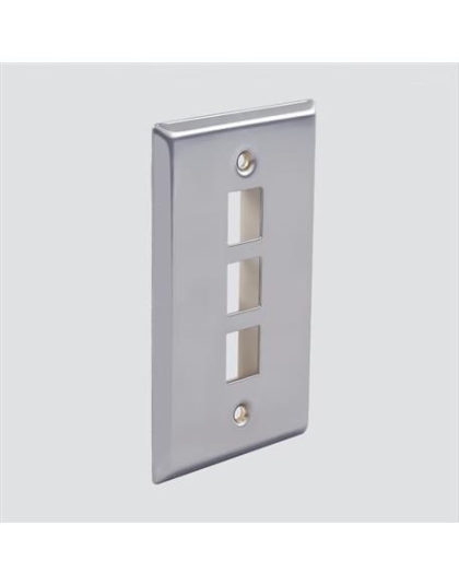3 PORT SINGLE GANG STAINLESS PLATE