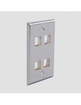 4 PORT SINGLE GANG STAINLESS PLATE