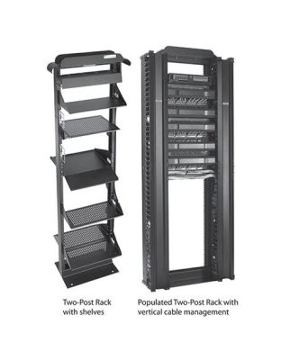 2 Post Open Frame Racks 7FT 45U BK