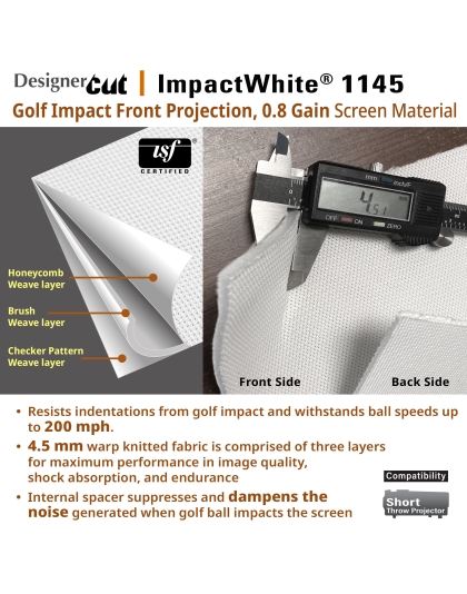 Designer Cut ImpactWhite 1145 Series DIY 1:1 Front Projection Screen