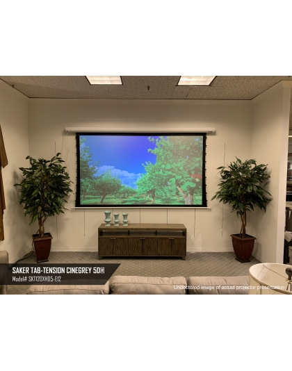 135-Inch Saker Tab-Tension CineGrey 5D Series Electric 16:9 Front Projection Screen