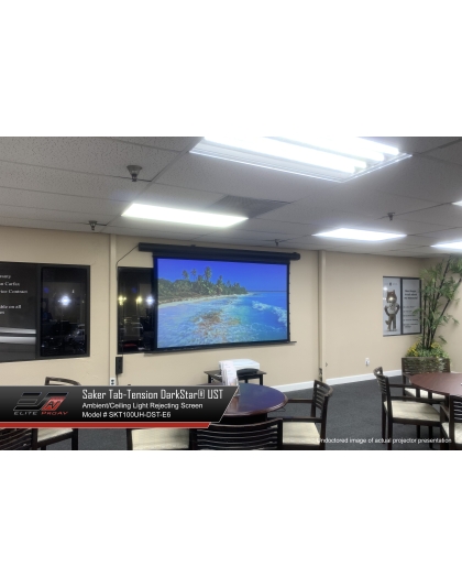 126-Inch Saker Tab-Tension DarkUST3 Series Electric 16:9 Front Projection Screen