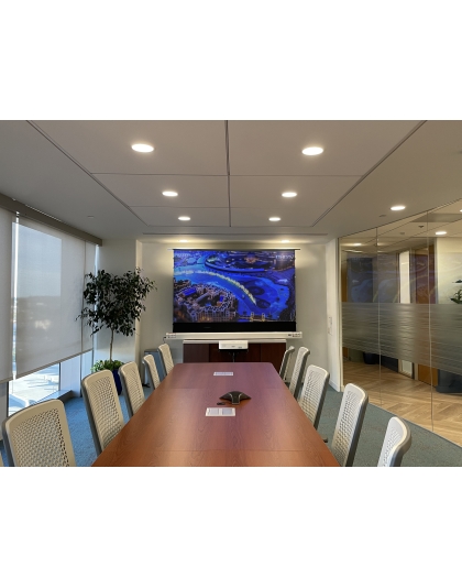 121-Inch Kestrel Tab-Tension 2 CLR Series Electric Floor-Rising 16:9 Front Projection Screen