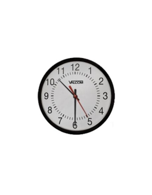 12in Round Clock, Black,Surface Mount24V
