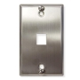 WALL PLATE, PHONE, FLUSH, 1-PORT, SS
