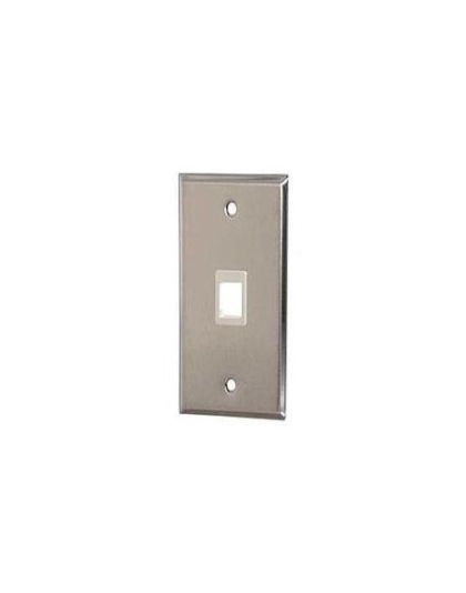 WALL PLATE, PHONE, FLUSH, 1-PORT, SS