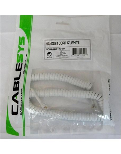 GCHA444012-FWH / 12' WHITE Handset Cord