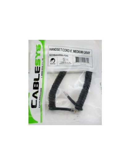 GCHA444006-FDG/ 6' Med Gray Handset Cord