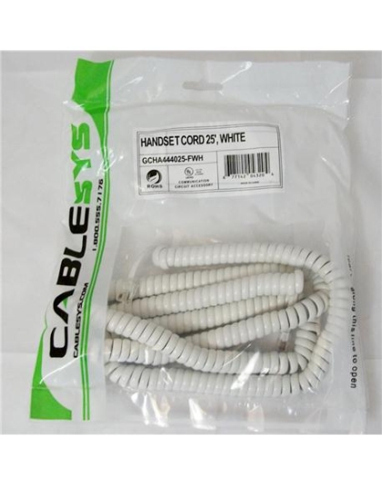 GCHA444025-FWH  25' WHITE Handset Cord