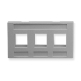 FACEPLATE, FURNITURE, 3-PORT, GRAY