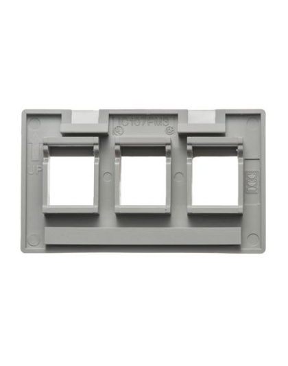 FACEPLATE, FURNITURE, 3-PORT, GRAY