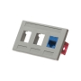 FACEPLATE, FURNITURE, 3-PORT, GRAY