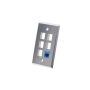 FACEPLATE, STAINLESS STEEL,1-GANG,6-PORT