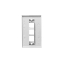 FACEPLATE, FLAT, 1-GANG, 3-PORT, WHITE