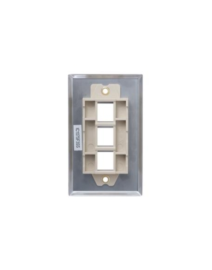 FACEPLATE, STAINLESS STEEL,1-GANG,3-PORT