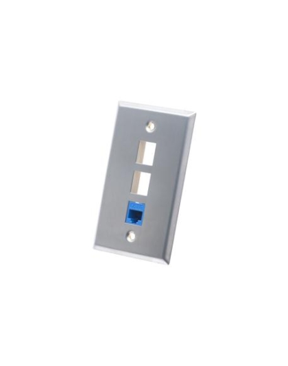 FACEPLATE, STAINLESS STEEL,1-GANG,3-PORT