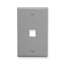 FACEPLATE, FLAT, 1-GANG, 1-PORT, GRAY