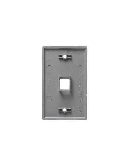FACEPLATE, FLAT, 1-GANG, 1-PORT, GRAY