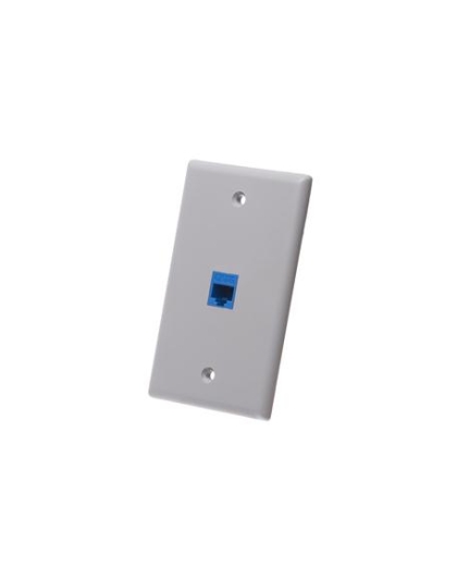 FACEPLATE, FLAT, 1-GANG, 1-PORT, GRAY