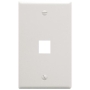 FACEPLATE, FLAT, 1-GANG, 1-PORT, WHITE