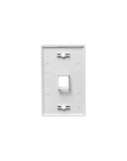 FACEPLATE, FLAT, 1-GANG, 1-PORT, WHITE