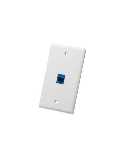 FACEPLATE, FLAT, 1-GANG, 1-PORT, WHITE