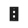 FACEPLATE, FLAT, 1-GANG, 2-PORT, BLACK