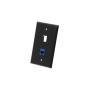 FACEPLATE, FLAT, 1-GANG, 2-PORT, BLACK
