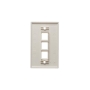 FACEPLATE, FLAT, 1-GANG, 3-PORT, ALMOND