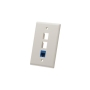 FACEPLATE, FLAT, 1-GANG, 3-PORT, ALMOND