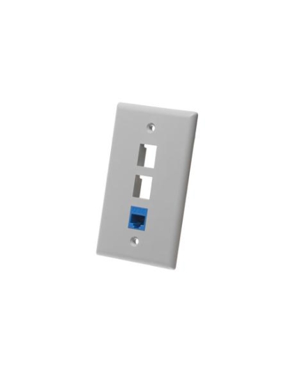 FACEPLATE, FLAT, 1-GANG, 3-PORT, GRAY