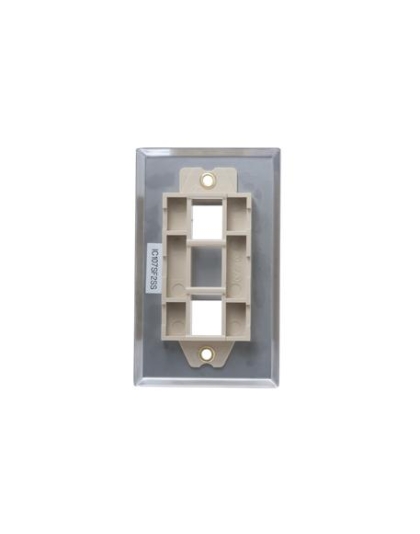 FACEPLATE, STAINLESS STEEL,1-GANG,2-PORT
