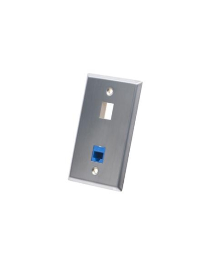 FACEPLATE, STAINLESS STEEL,1-GANG,2-PORT