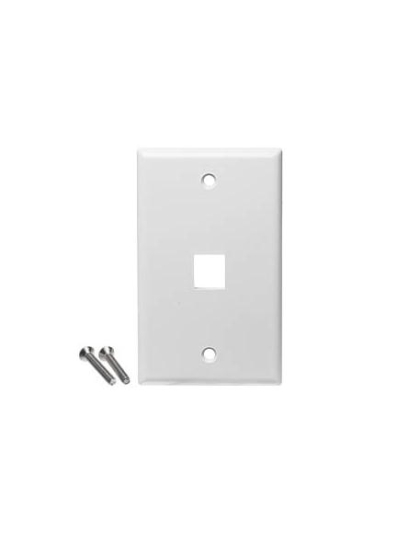FACEPLATE, FLAT,1-GANG,1-PORT, 25PK, WH
