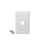 FACEPLATE, FLAT,1-GANG,1-PORT, 25PK, WH