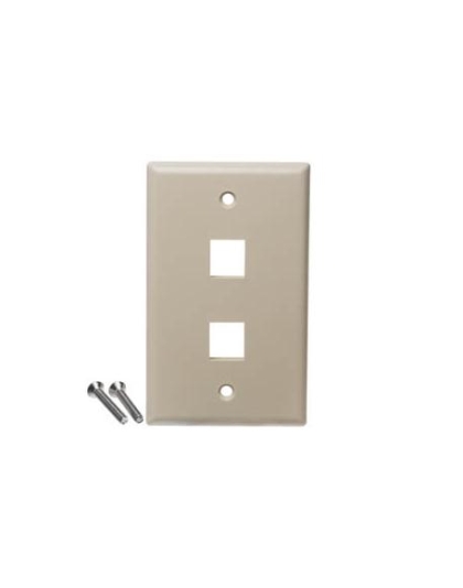 FACEPLATE, FLAT,1-GANG,2-PORT, 25PK, IV