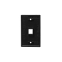 FACEPLATE, FLAT, 1-GANG, 1-PORT, BLACK