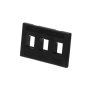 FACEPLATE, FURNITURE, 3-PORT, BLACK