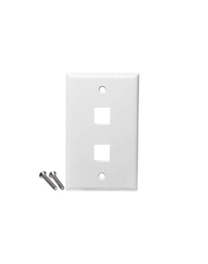 FACEPLATE, FLAT,1-GANG,2-PORT, 25PK, WH